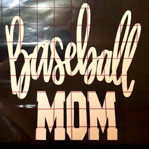 White Baseball Mom Vinyl Decal